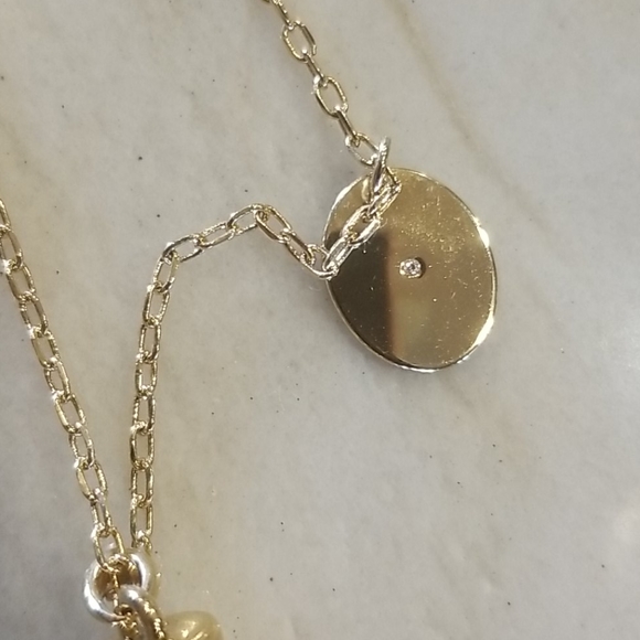 Henri Bendel gold w/ gemstone necklace & earrings - Picture 10 of 10